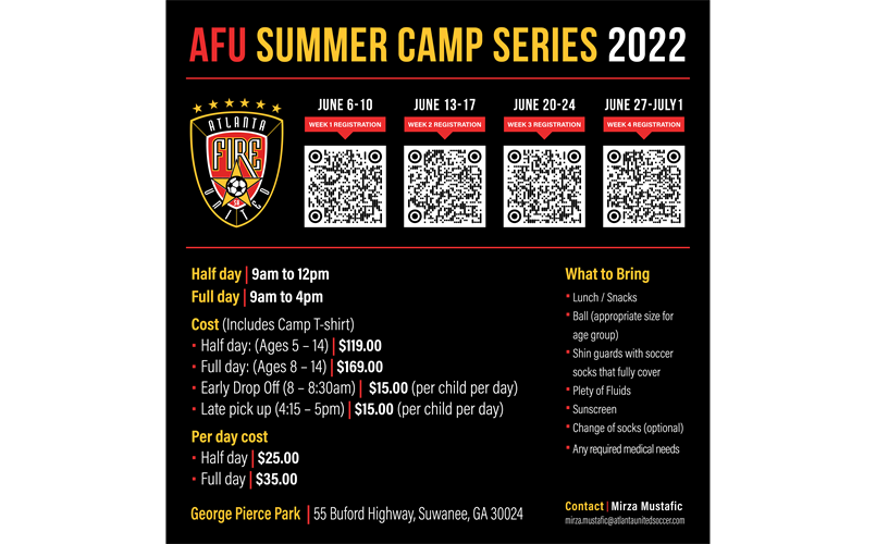 Summer Camps are available for your player in June