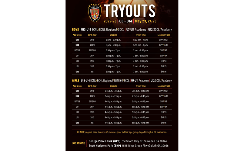 22-23 Tryouts - Register Today