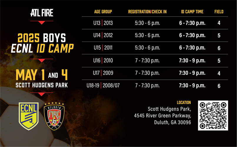 2025 BOYS ECNL ID CAMP DETAILS ANNOUNCED
