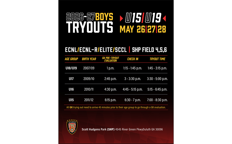 U15-U19 Boys Tryouts